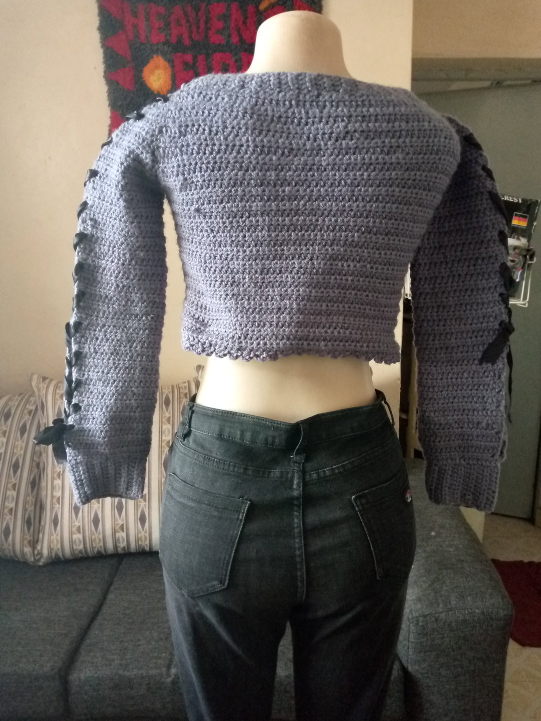 Crochet grey top