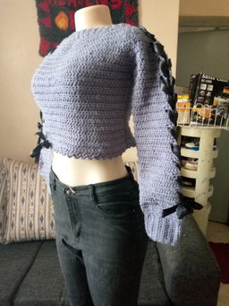 Crochet grey top