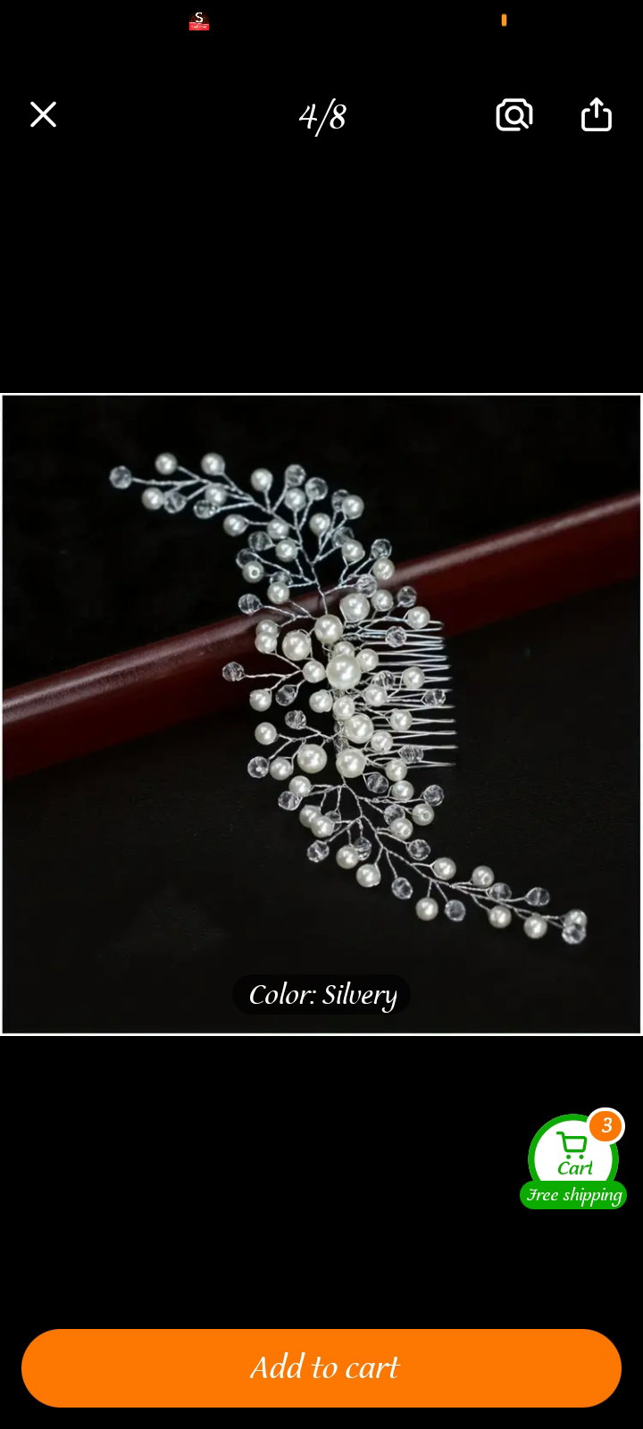 Elegant Wedding Bride Crystal Hair Comb_1