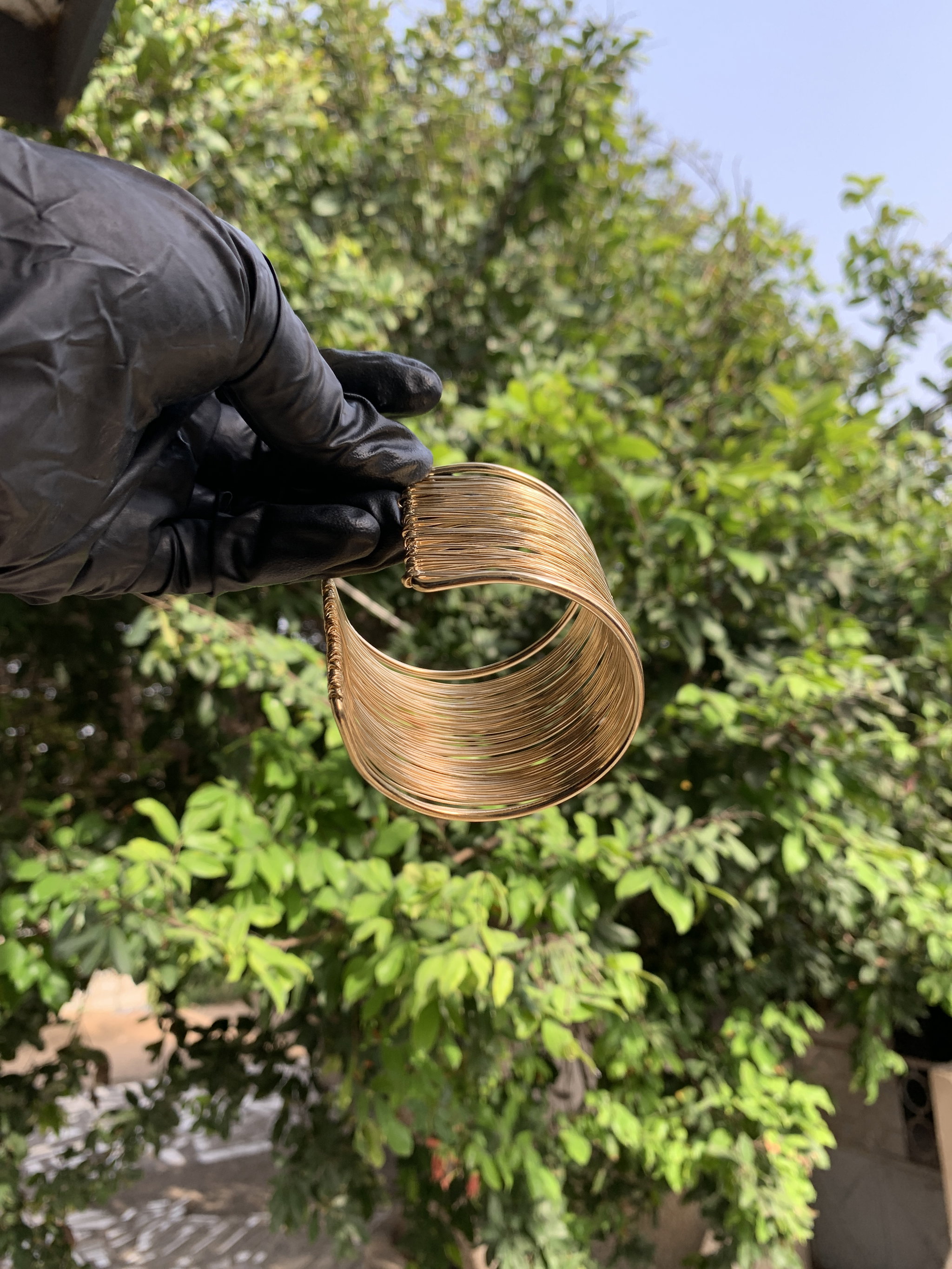 Wired bangles(gold)_0