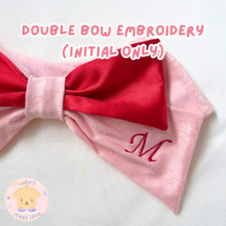 Pink Red Double Bow Collar (Premium)