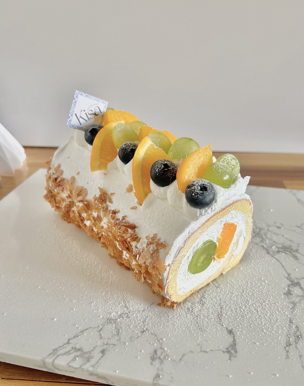 Grape & Peach Swiss roll