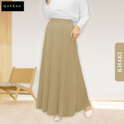 Qayraa Pleated Skirt Khaki