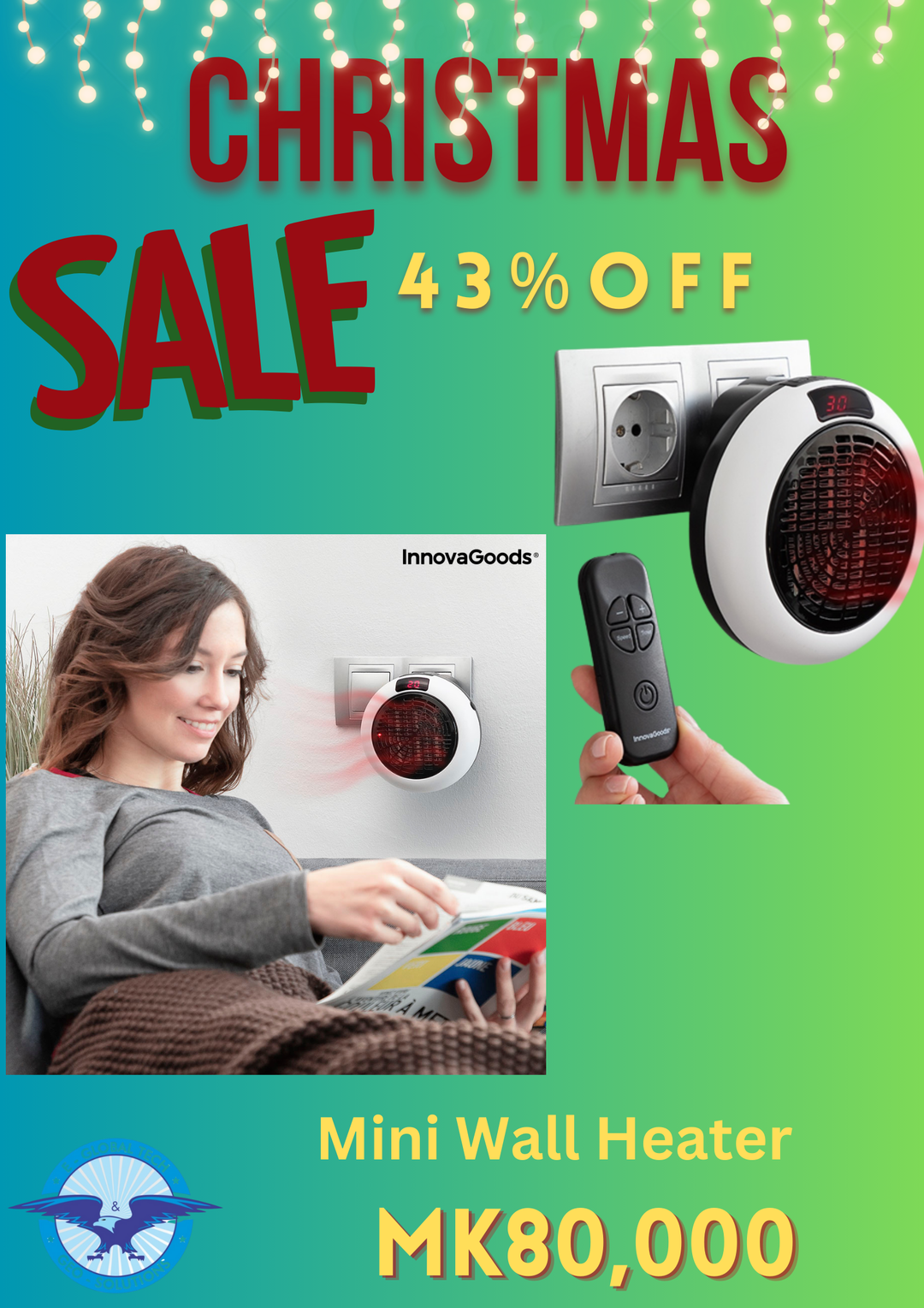 Ceramic Plug Heater with Remote Control