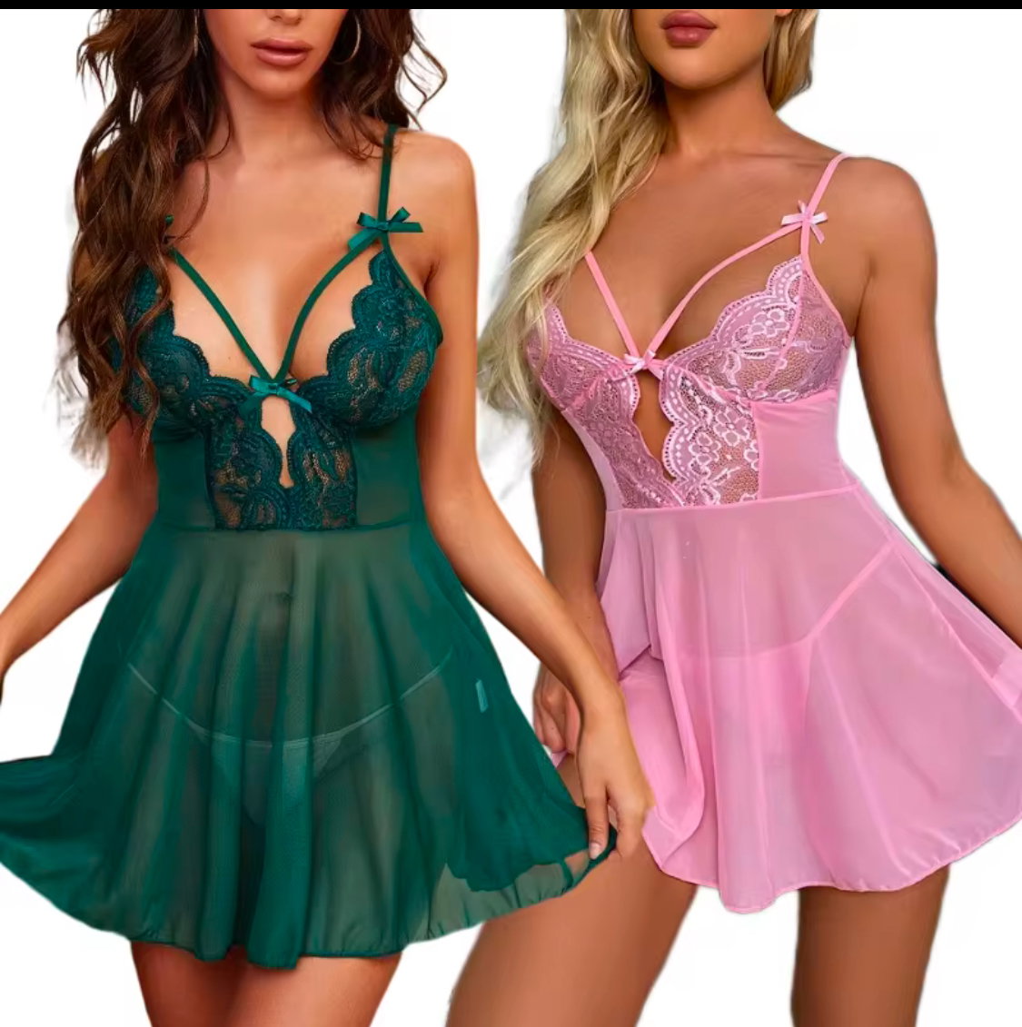 LACE NIGHT DRESS FRONT CROSS_5