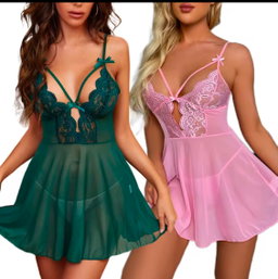 LACE NIGHT DRESS FRONT CROSS
