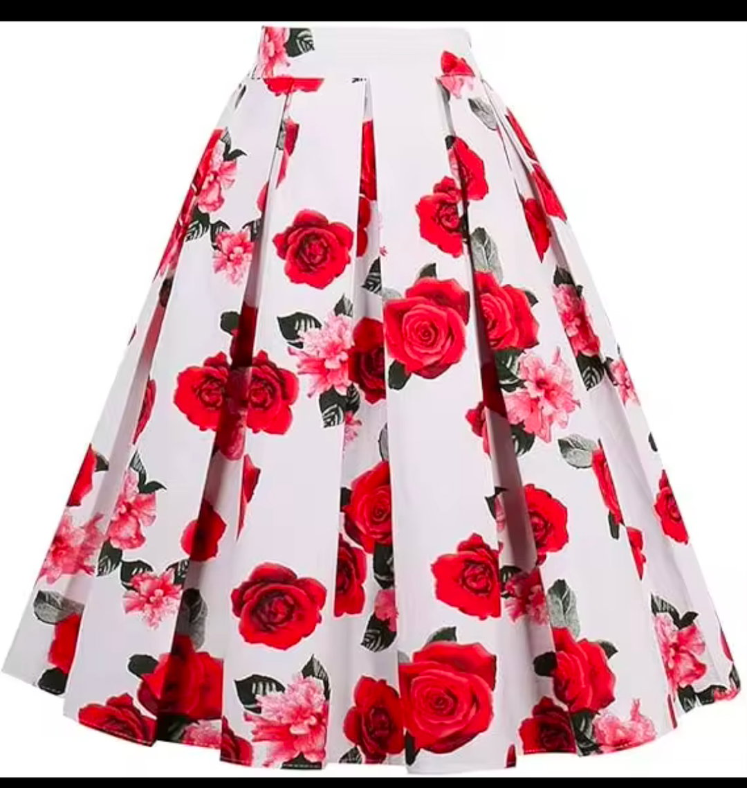 FLORAL KNEE LENGTH SKIRT 