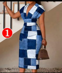 VNECK DRESS HIGH WAIST 