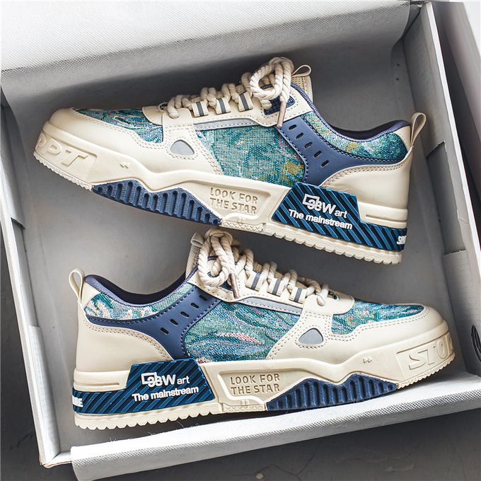 ALagzi New Young Fashion Trendy Board Shoes - Blue/White