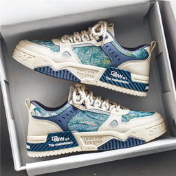 ALagzi New Young Fashion Trendy Board Shoes - Blue/White