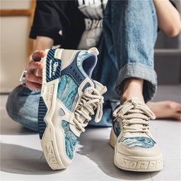 ALagzi New Young Fashion Trendy Board Shoes - Blue/White