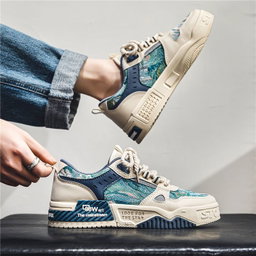 ALagzi New Young Fashion Trendy Board Shoes - Blue/White