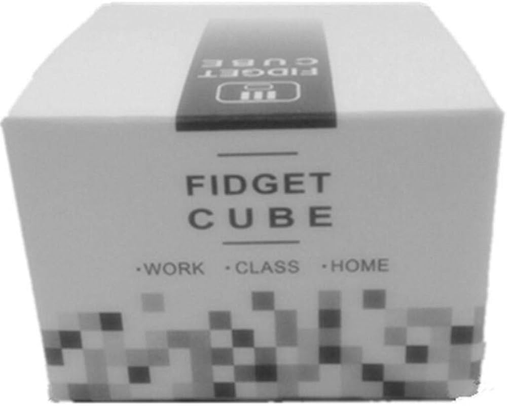 Focus Cube – Fidget Cube jouet pour soulager l'anxiété, le stress, l'attention, pour enfants/adultes, cadeau TDAH, mauve et noir _0