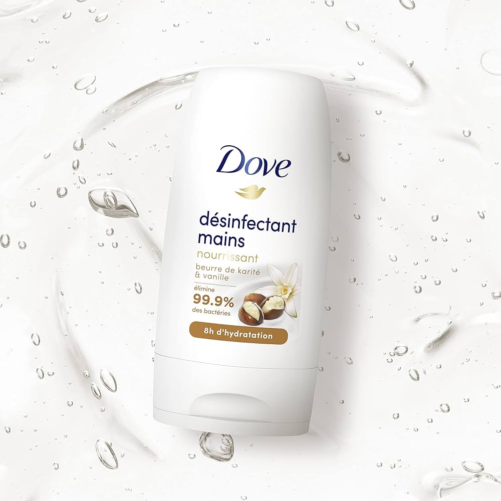 Dove Désinfectant Mains X12, Gel Crème, Nourissant Beurre de Karité et Vanille, Elimine 99,9% des Bactéries - (Lot de 12x50ml)_4