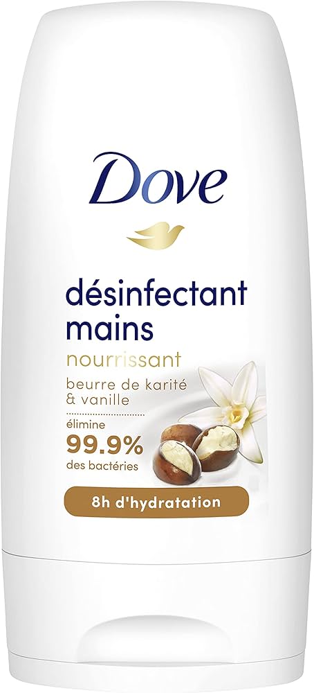 Dove Désinfectant Mains X12, Gel Crème, Nourissant Beurre de Karité et Vanille, Elimine 99,9% des Bactéries - (Lot de 12x50ml)_3