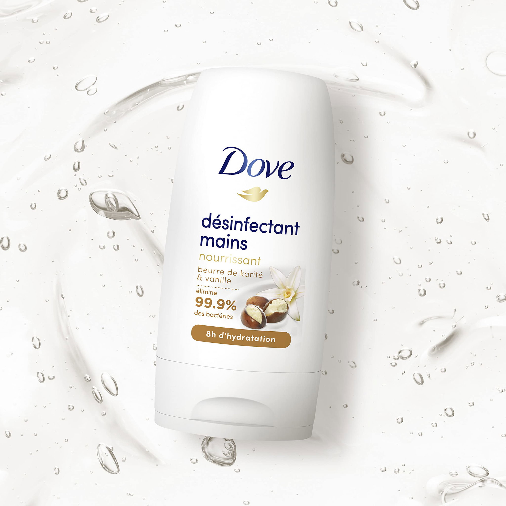 Dove Désinfectant Mains X12, Gel Crème, Nourissant Beurre de Karité et Vanille, Elimine 99,9% des Bactéries - (Lot de 12x50ml)_2