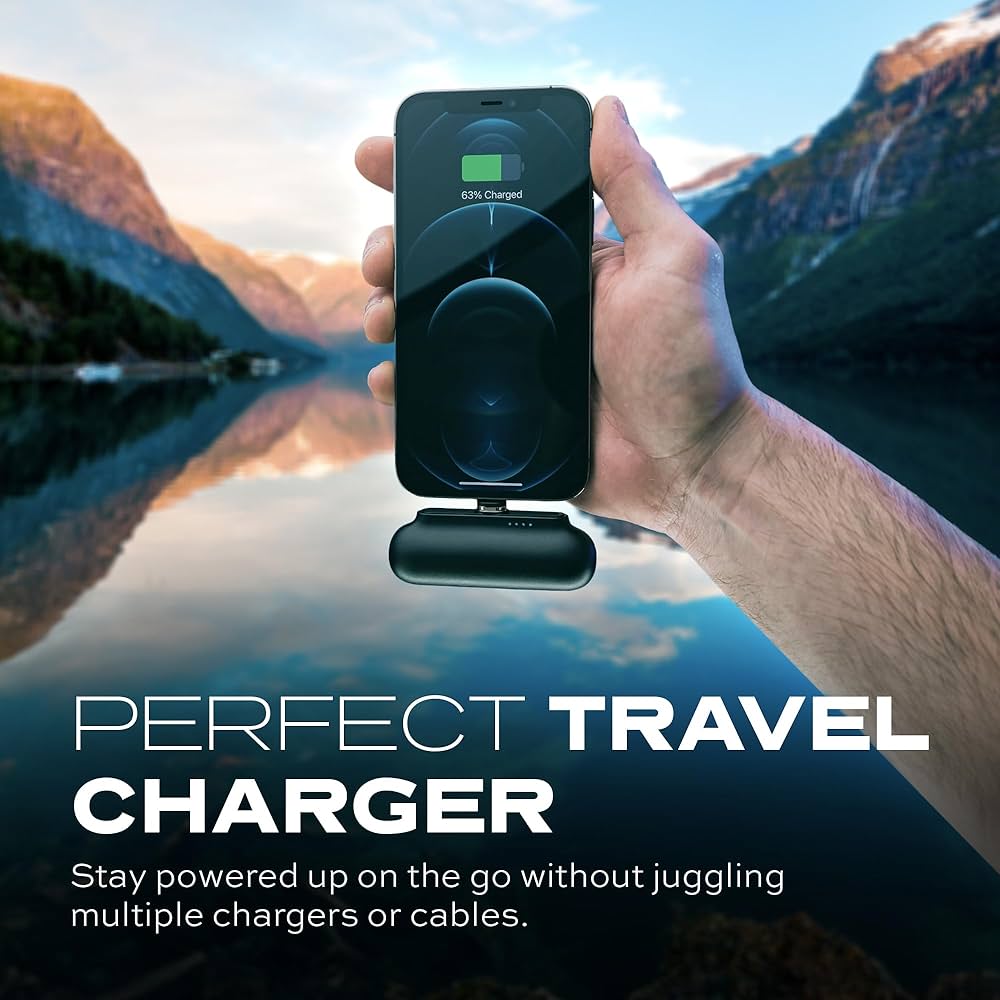 Statik Snap-N-Charge Mini chargeur portable pour iPhone, batterie externe magnétique, batterie 3 000 mAh 10 W, embouts magnétiques 3 en 1 USB C, micro USB et iProduct, Powerbank compact noir élégant_2
