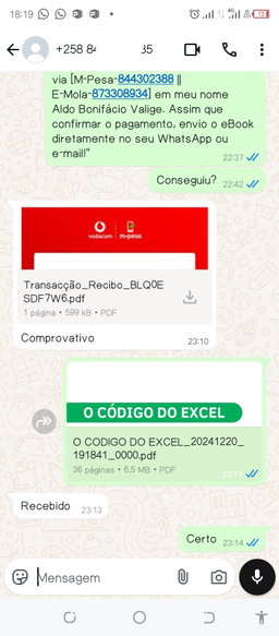 O CÓDIGO DO EXCEL