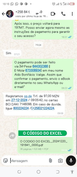O CÓDIGO DO EXCEL