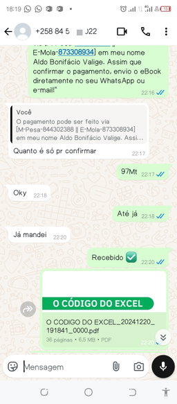 O CÓDIGO DO EXCEL