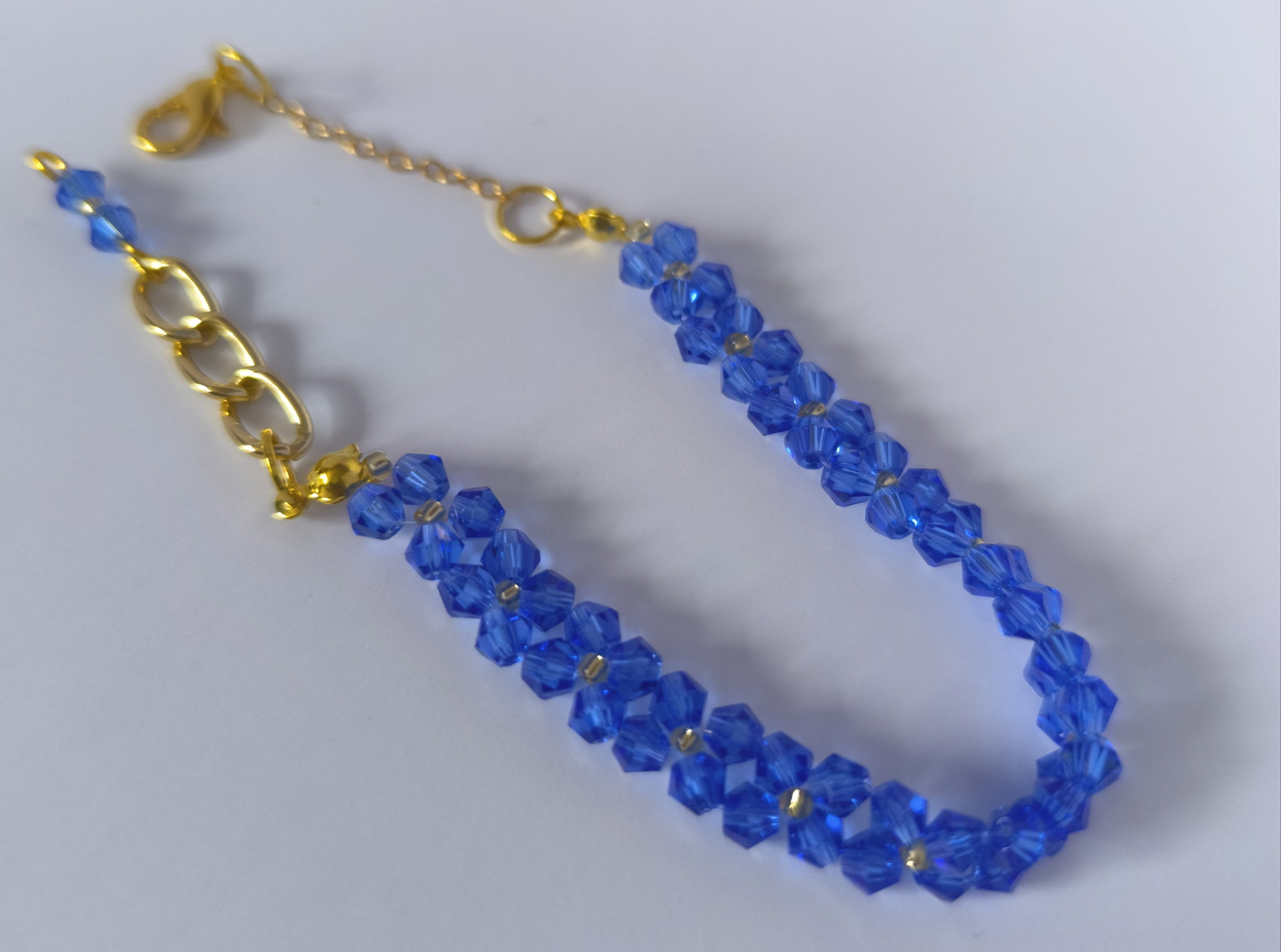 Bicone Crystal Bracelet Medium Blue_1