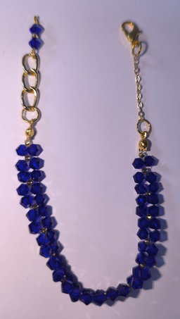 Bicone Crystal Bracelet Dark Blue 