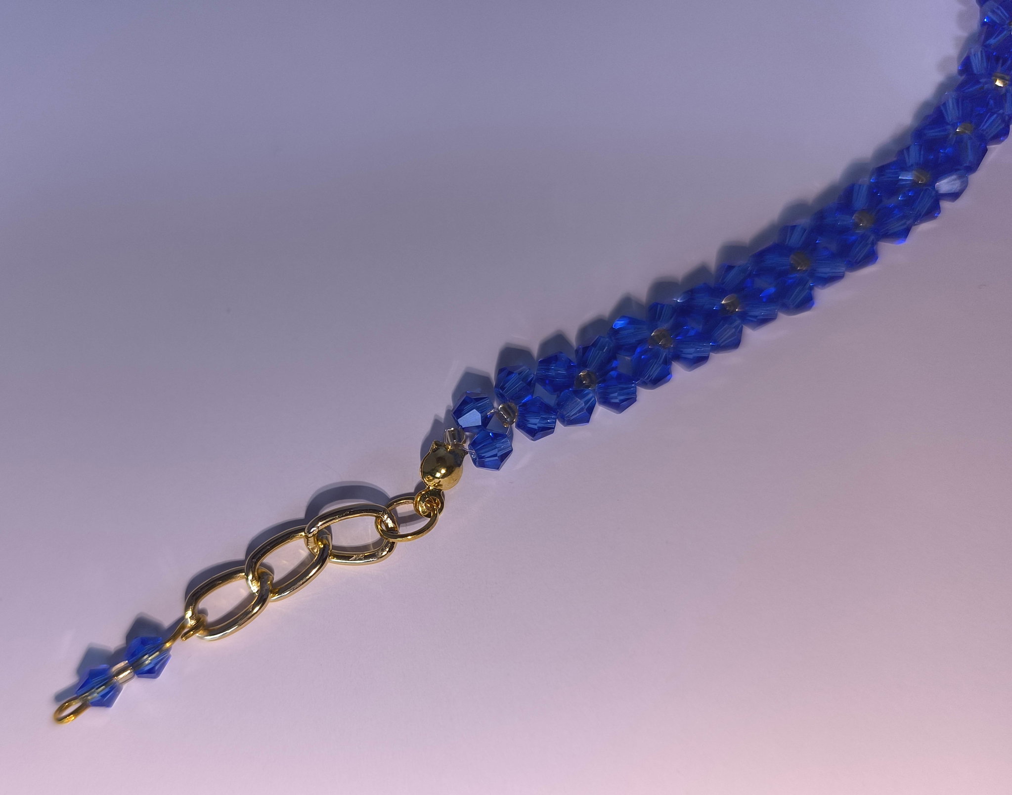 Bicone Crystal Bracelet Medium Blue_2