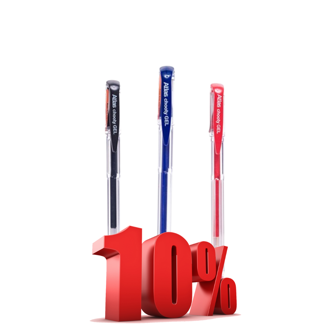 Atlas Chooty Gel Pen Blue,Black & Red
