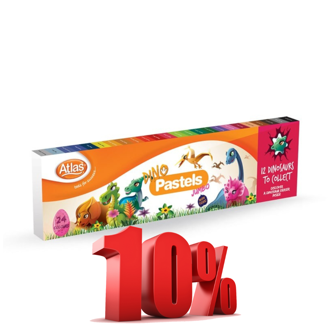 Atlas Jumbo Dino Pastel 24 Colours