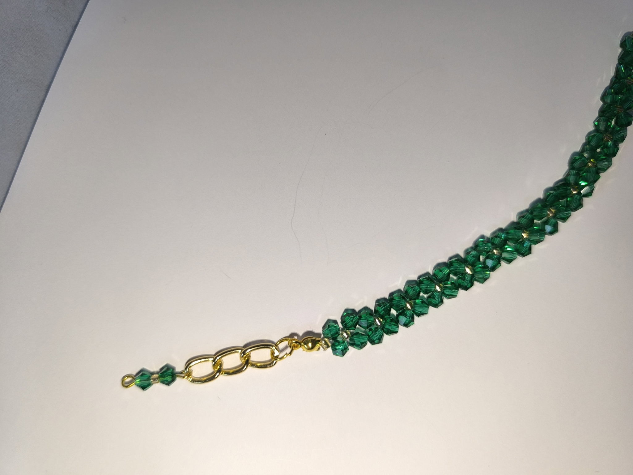 Bicone Crystal Bracelet Dark Green_1