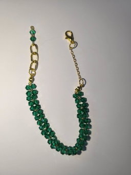 Bicone Crystal Bracelet Dark Green