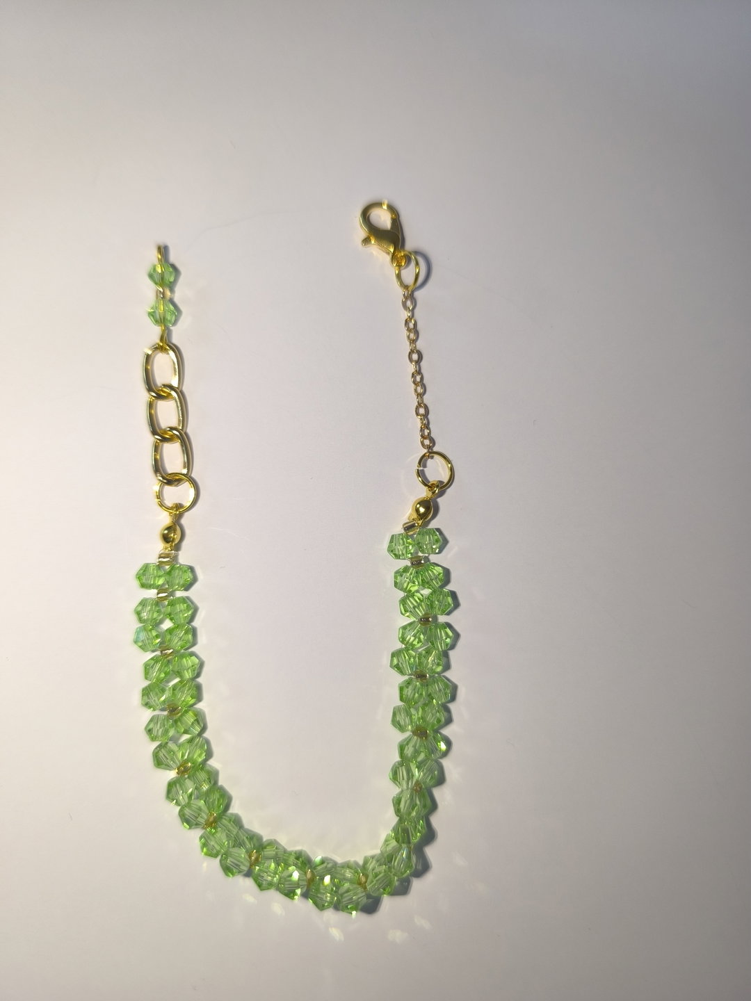 Bicone Crystal Bracelet Light Green