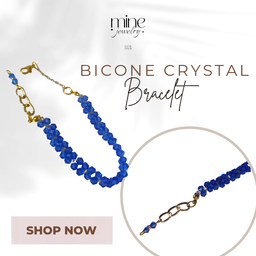 Bicone Crystal Bracelet Medium Blue