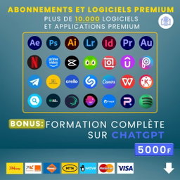 ABONNEMENT ET LOGICIELS PREMIUM avec + de 10.000 prompts offert 