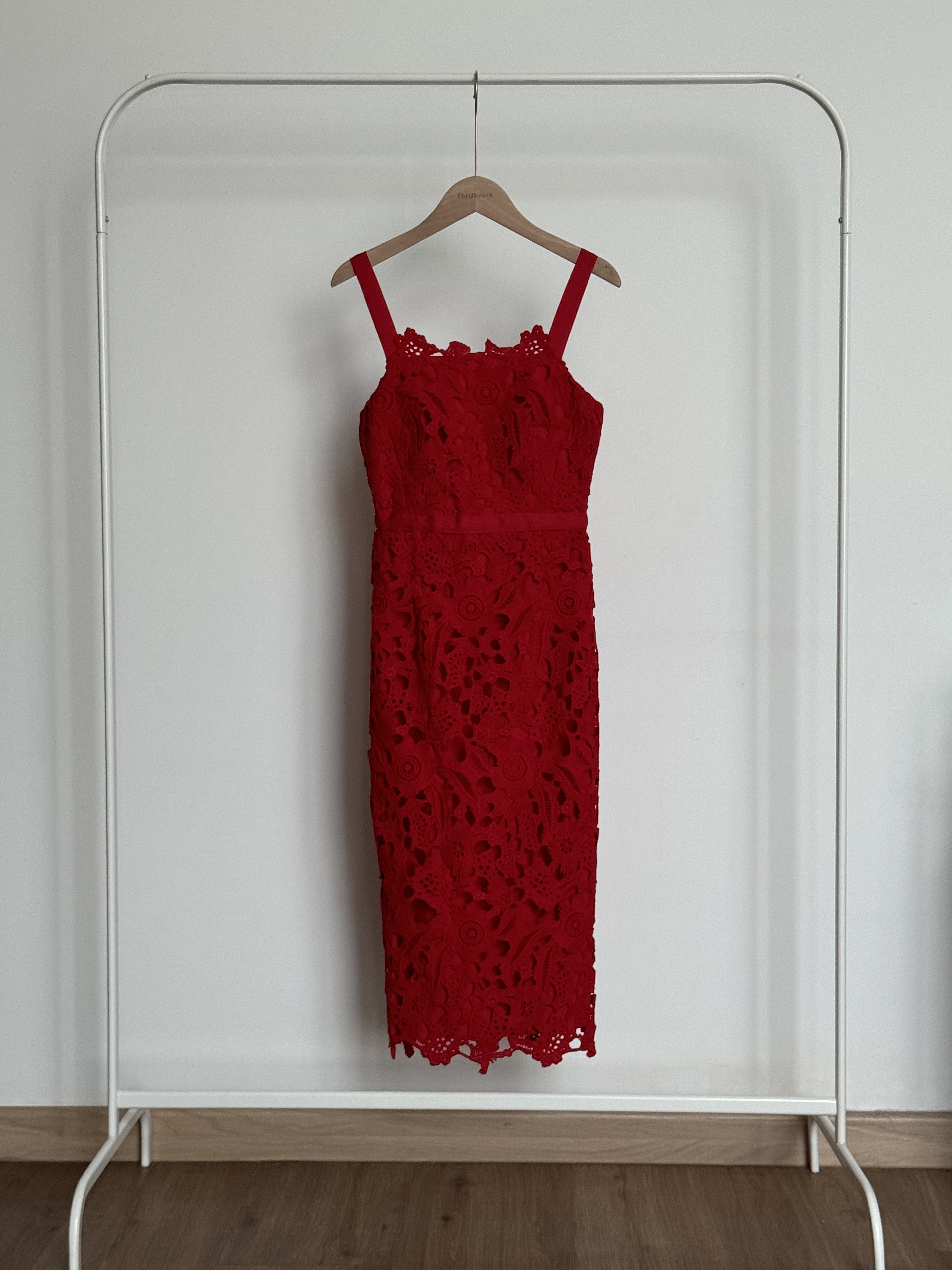 Love Bonito Dree Crochet Overlay Dress in Red