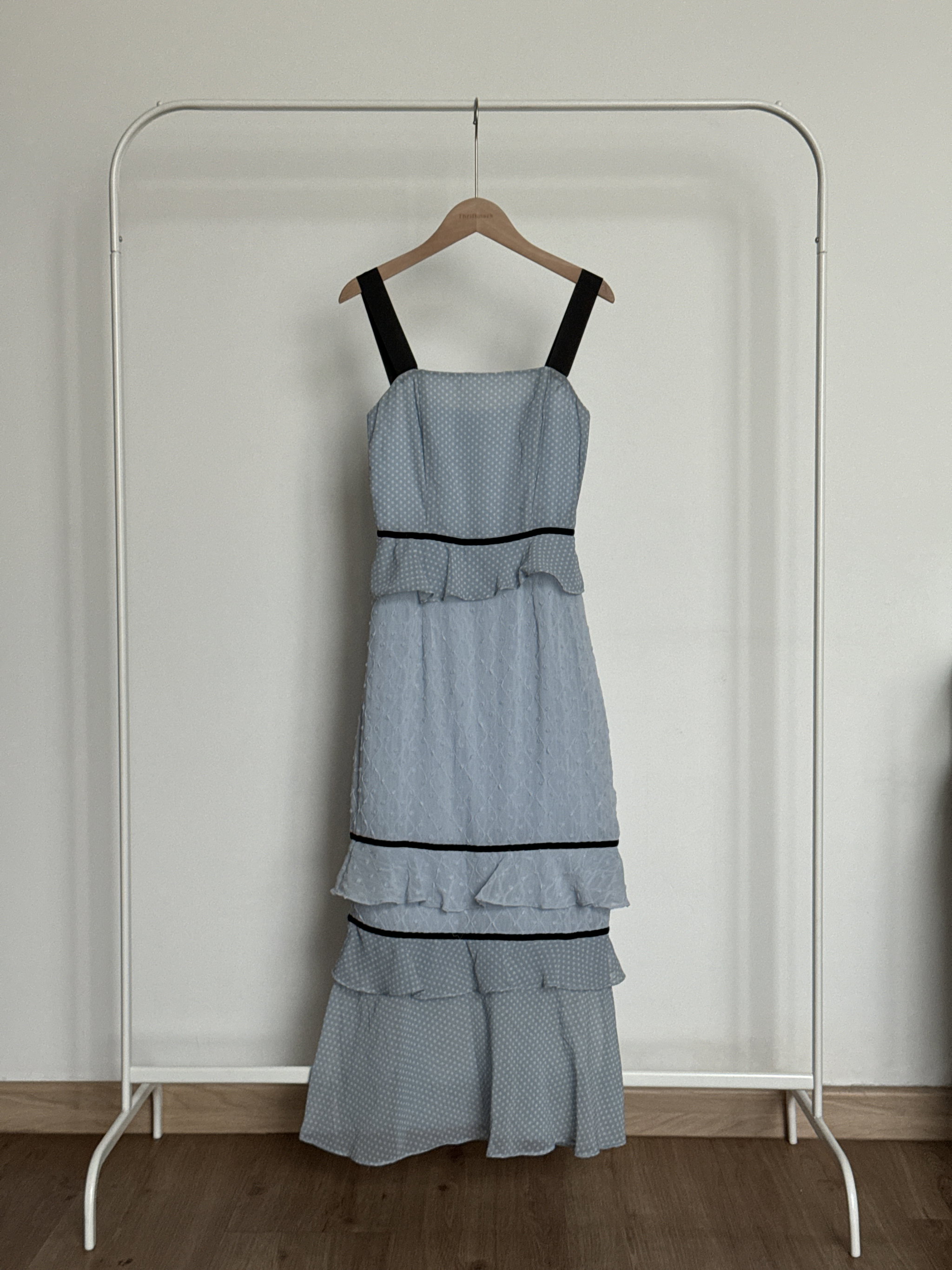 MDS Maxi Frill Dress in Baby Blue_0