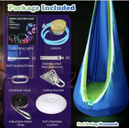 Sensory Pod swing with Led Lights - Nylon