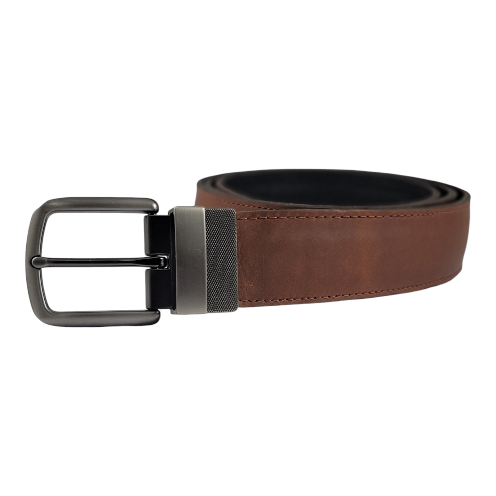 Faja reversible cuero café y negro _1