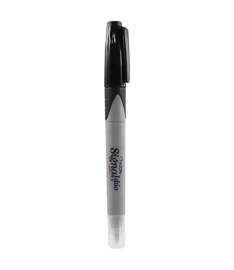Marcador Permanente Azor 2 Puntas (Negro)