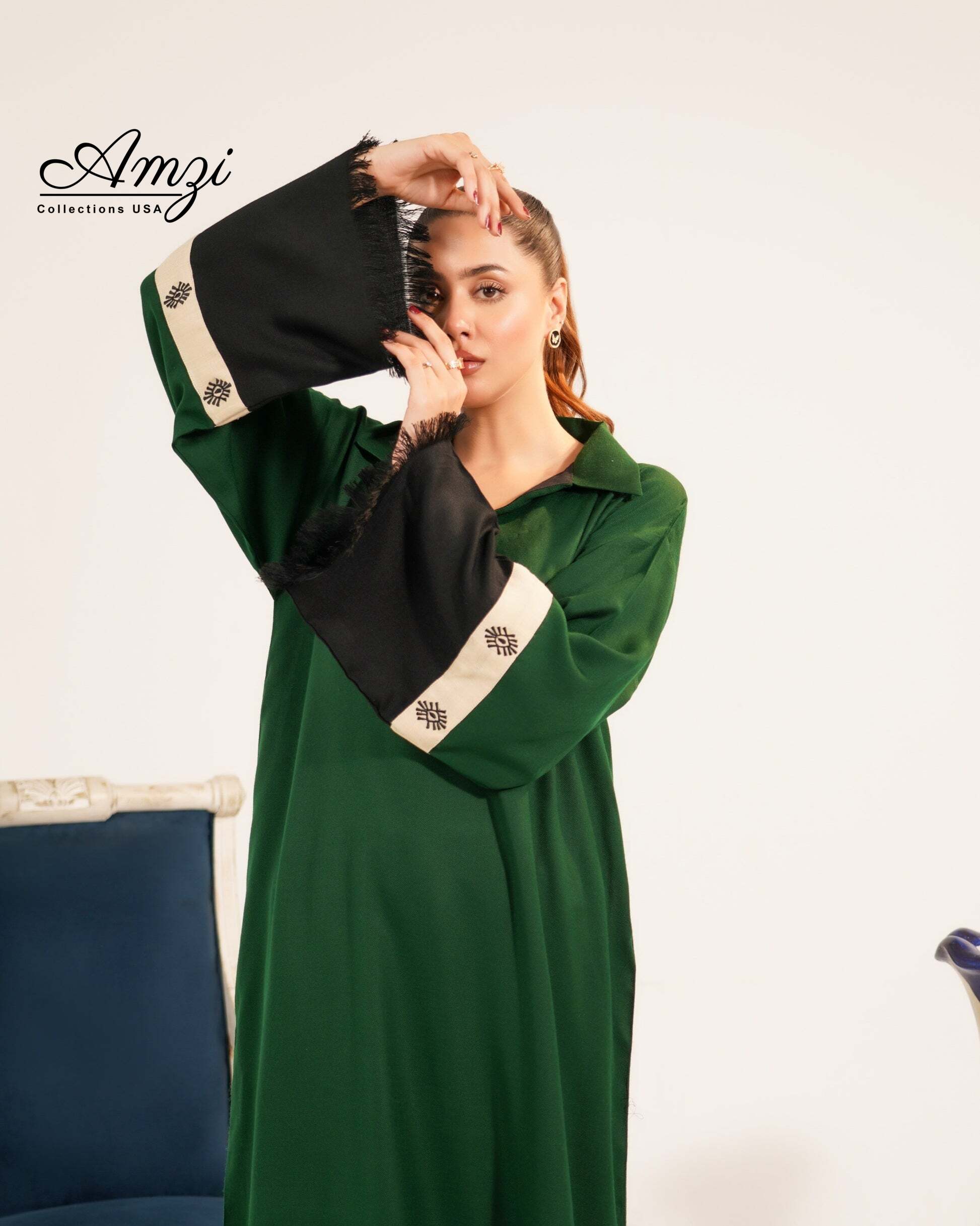 Pashmina Kaftan Green_4