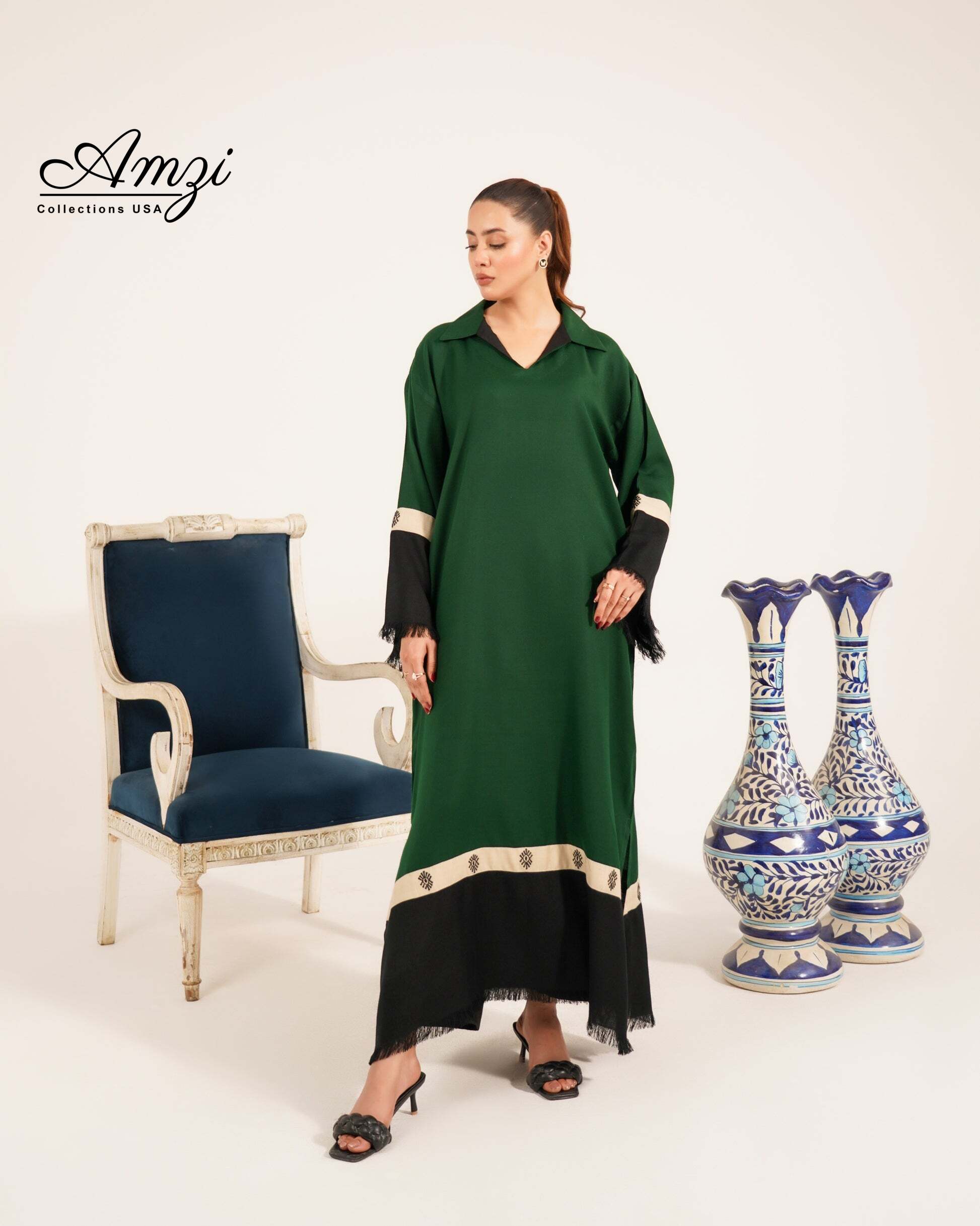 Pashmina Kaftan Green_2
