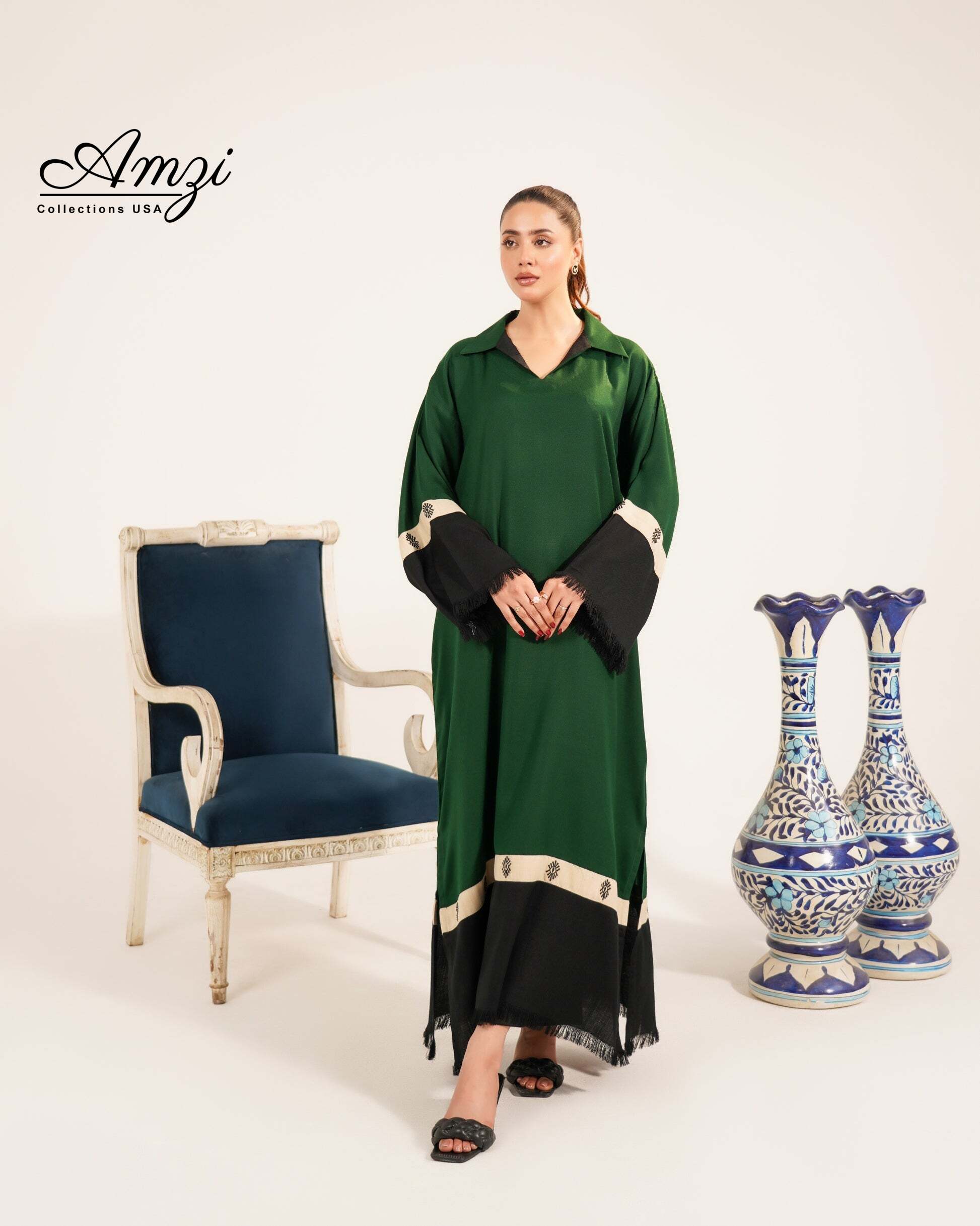 Pashmina Kaftan Green_1