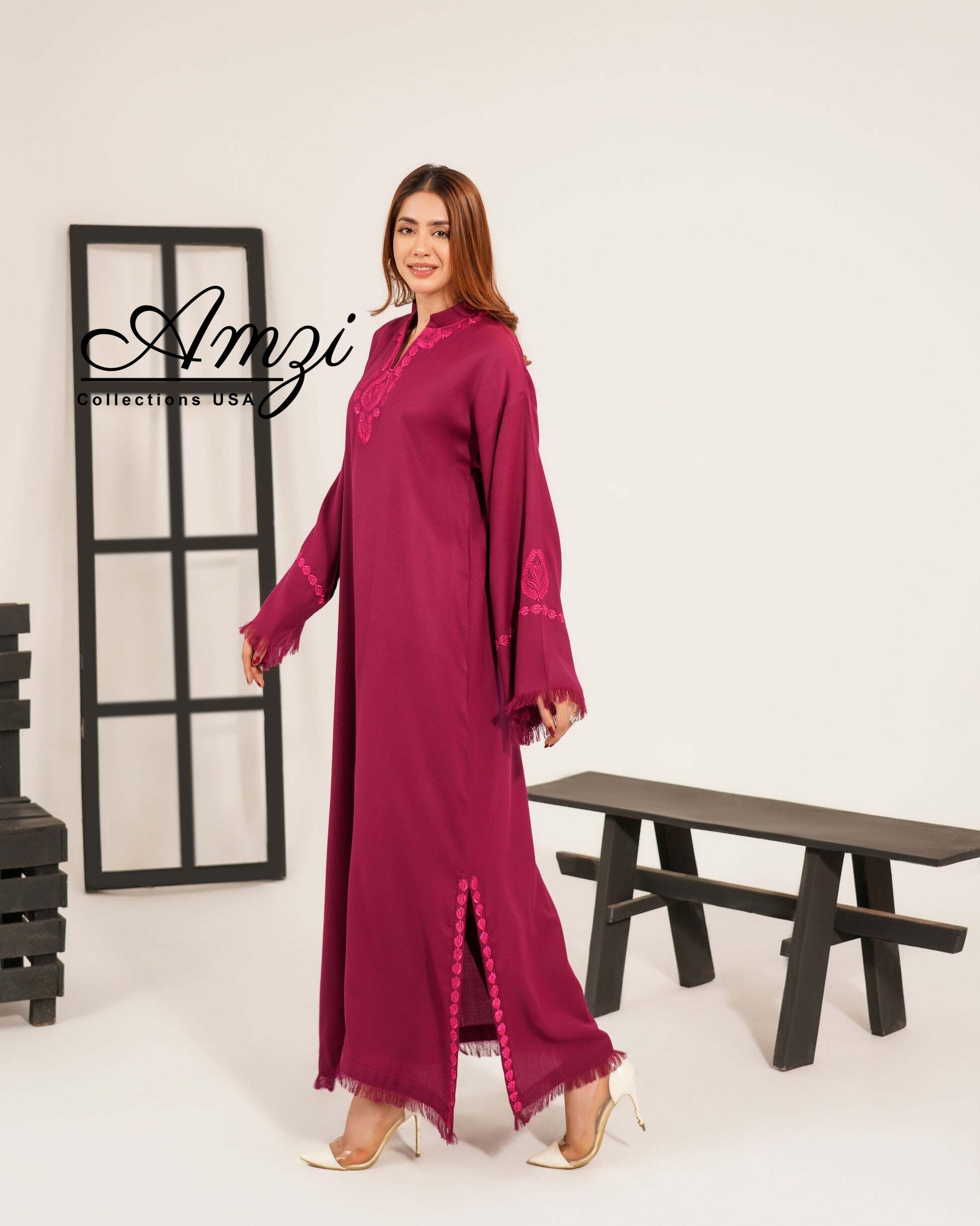 Pashmina Kaftan Pink_2