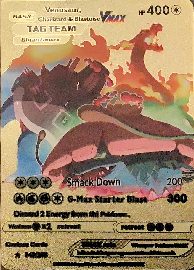 Pokèmon metal VMAX TAG TEAM Vensuat Charizard & Blastoise 