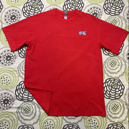 Red street wear T-shirt featuring a sleek design at the back