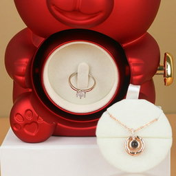 "🌹✨ Rose Teddy Bear with Dazzling Jewelry Gift Set 🎁"