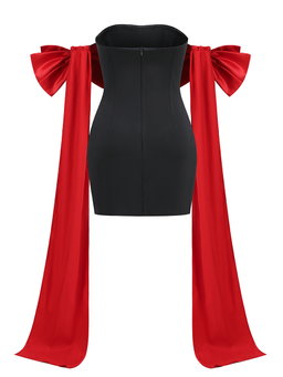 Black with red bows dress