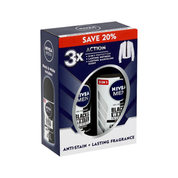 NIVEA MEN BLACK WHITE ROLL ON 2 X 50ML