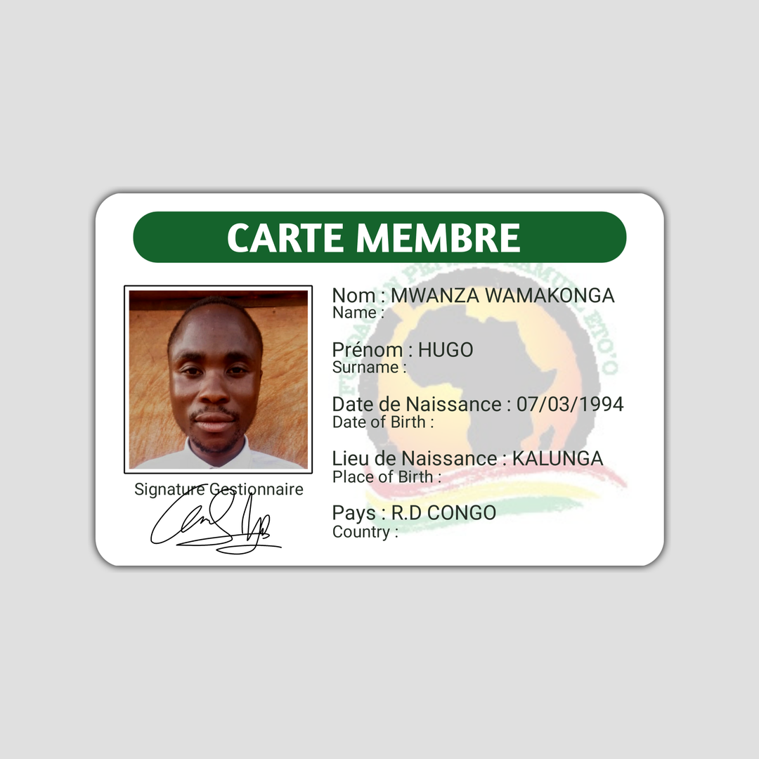 Carte Membre WA MAKONGA HUGO