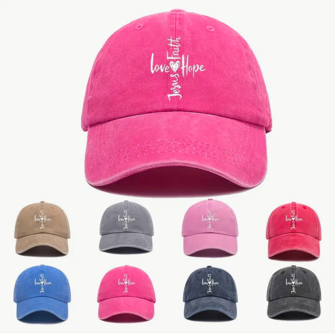 Love, Faith, Hope, Jesus Cap